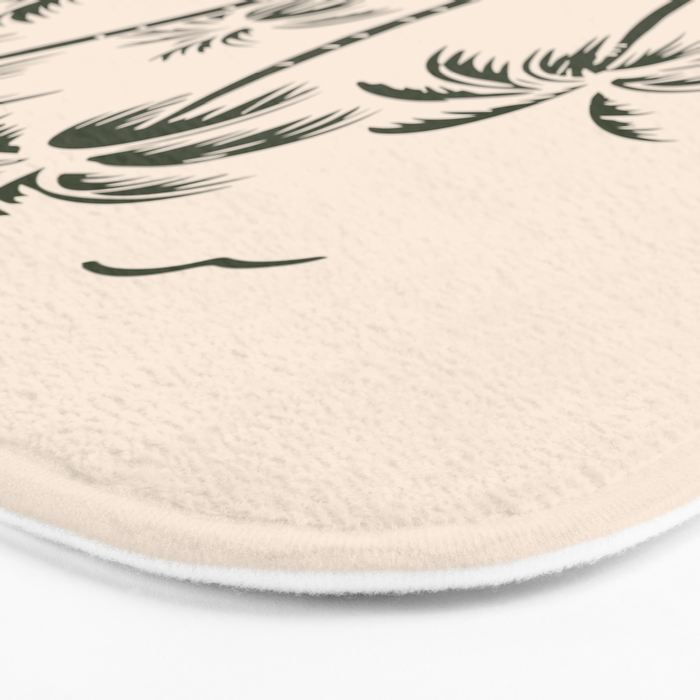 Vintage tropical palm tree beach island art Bath Mat Gallery Image 3