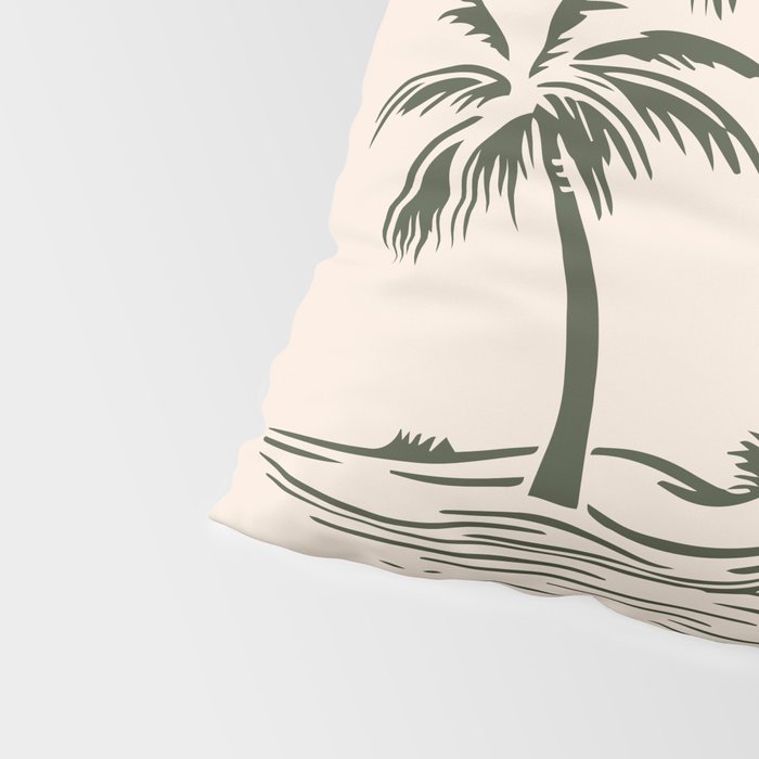 Vintage tropical palm tree beach island art Pillow Sham Gallery Image 4