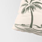 Vintage tropical palm tree beach island art Pillow Sham Gallery Image 4