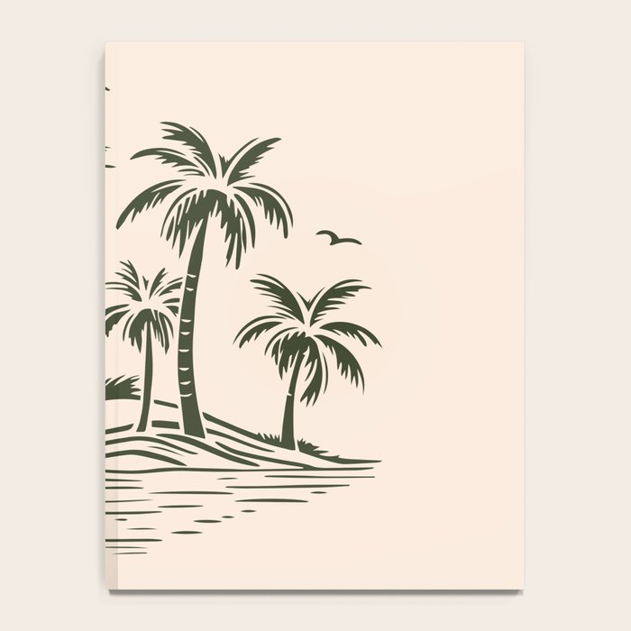 Vintage tropical palm tree beach island art Notebook Gallery Image 4