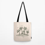 Vintage tropical palm tree beach island art Tote Bag Gallery Image 2