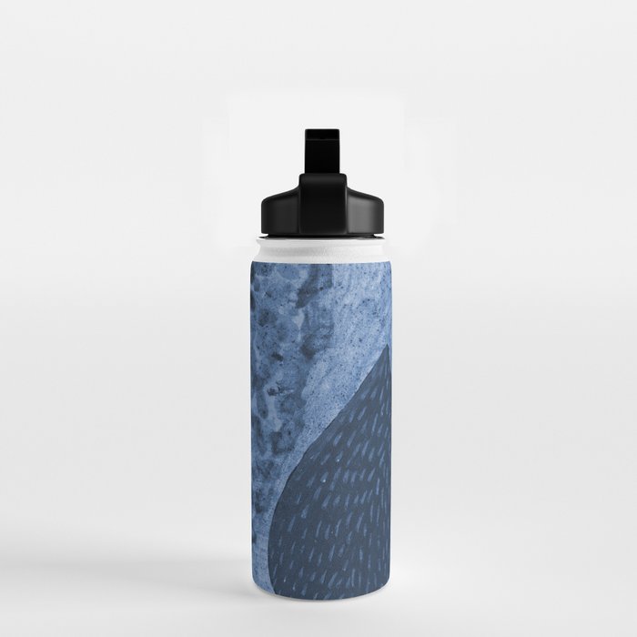 Garden Lilac Flower Painting in Navy Blue Water Bottle Gallery Image 2