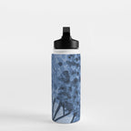 Garden Lilac Flower Painting in Navy Blue Water Bottle Gallery Image 3