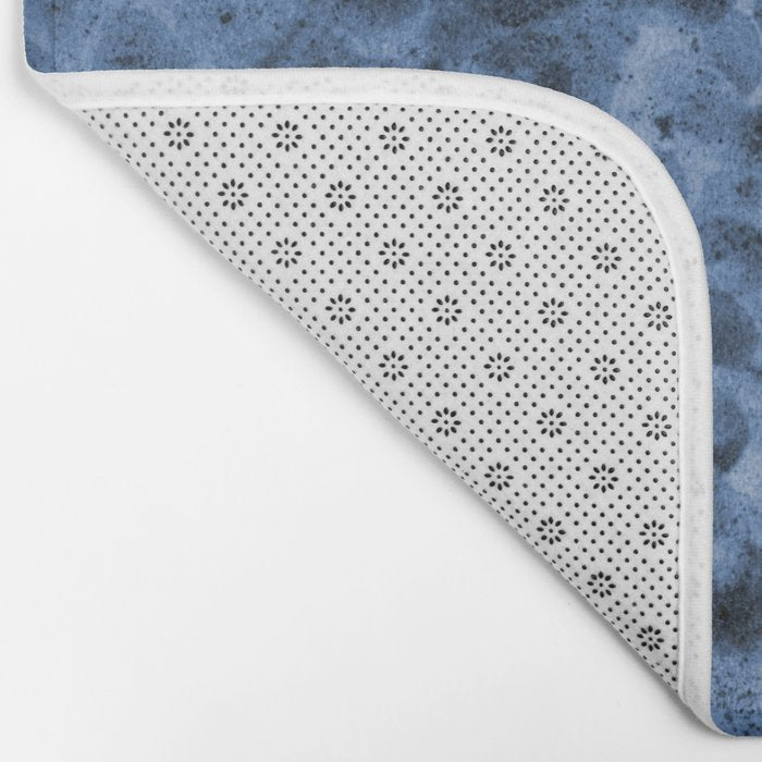 Garden Lilac Flower Painting in Navy Blue Bath Mat Gallery Image 2