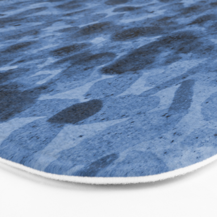 Garden Lilac Flower Painting in Navy Blue Bath Mat Gallery Image 3
