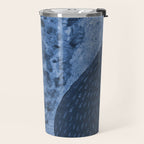 Garden Lilac Flower Painting in Navy Blue Travel Mug Gallery Image 2
