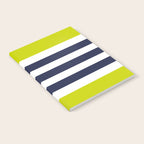 Modern Classy Navy Blue Lime Green STRIPES Notebook Gallery Image 2