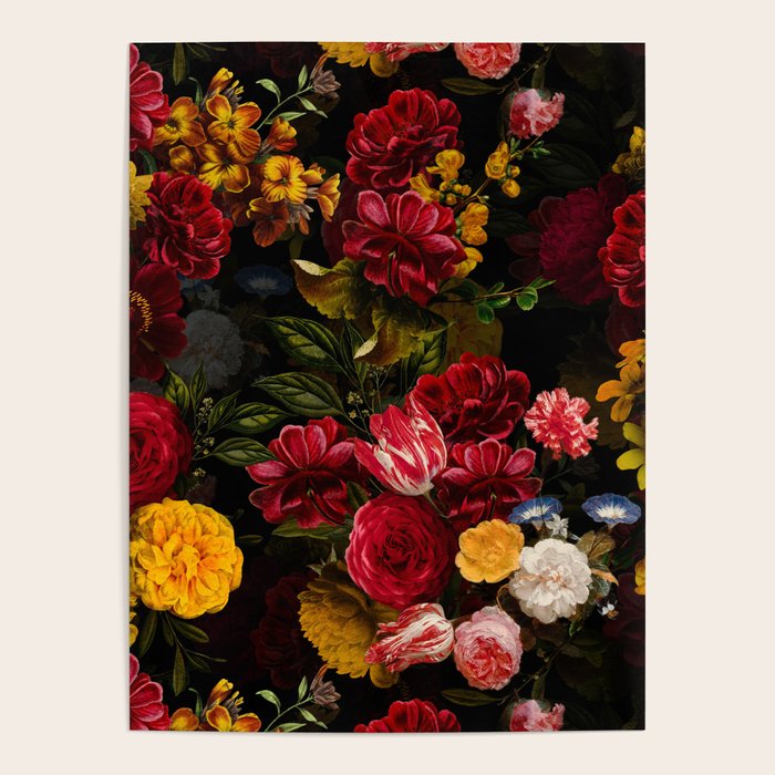 Dutch Vintage Midnight Flower Garden Poster Gallery Image 4