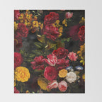 Dutch Vintage Midnight Flower Garden Throw Blanket Gallery Image 2