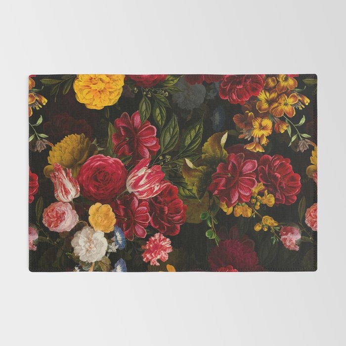 Dutch Vintage Midnight Flower Garden Rug Gallery Image 2
