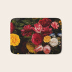 Dutch Vintage Midnight Flower Garden Bath Mat Gallery Image 1