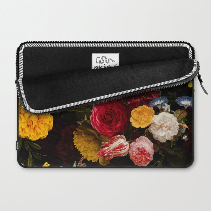 Dutch Vintage Midnight Flower Garden Laptop Sleeve Gallery Image 2