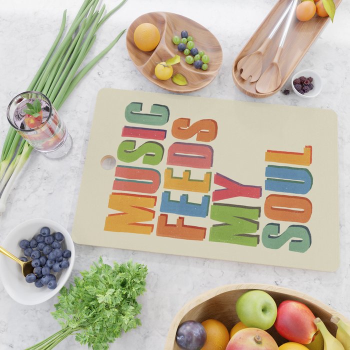 MUSIC FEEDS MY SOUL Cutting Board Gallery Image 2