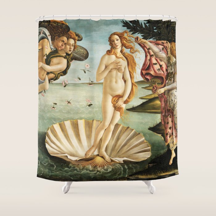 The Birth of Venus by Sandro Botticelli Shower Curtain Gallery Image 1
