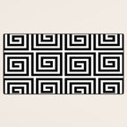 Greek Key Pattern 122 Black and White Desk Mat Gallery Image 3
