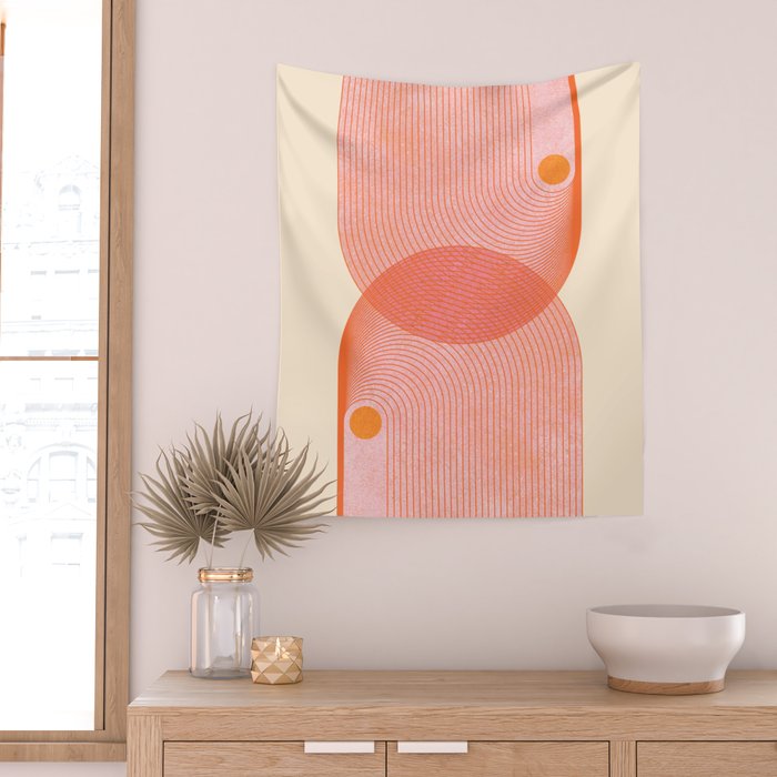 Abstraction_SUN_SUMMER_RED_HOT_SHINE_POP_ART_0322M Wall Tapestry Gallery Image 2