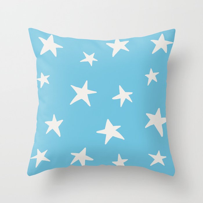 Stars Sky Blue Throw Pillow Gallery Image 6