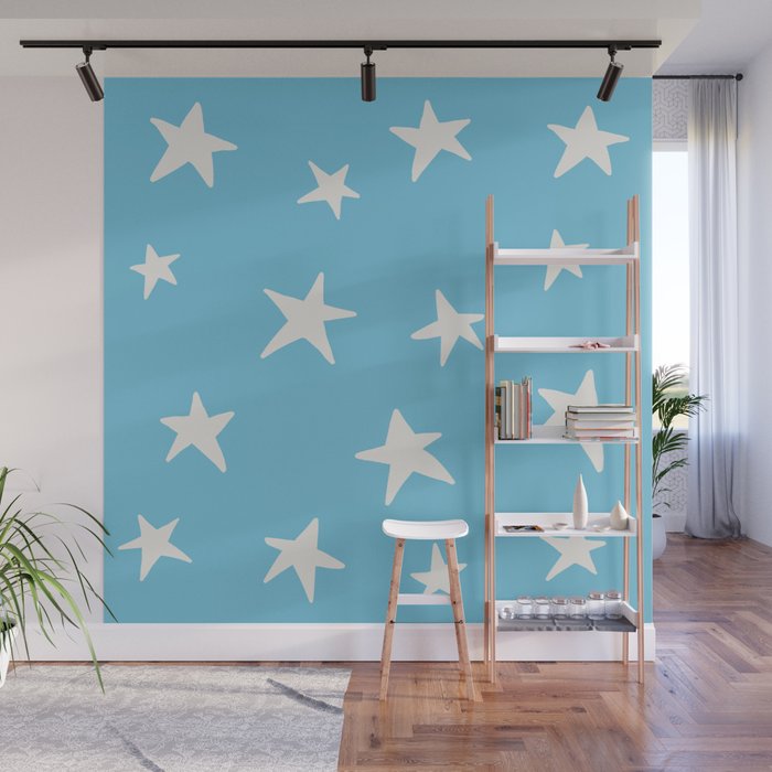 Stars Sky Blue Wall Mural Gallery Image 1