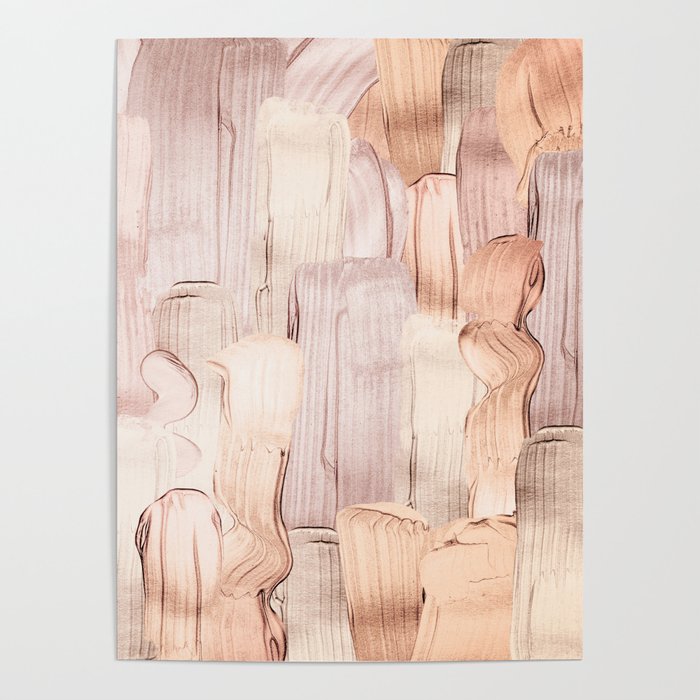 Shiny Metal Copper Hand Drawn Strokes Poster Gallery Image 4
