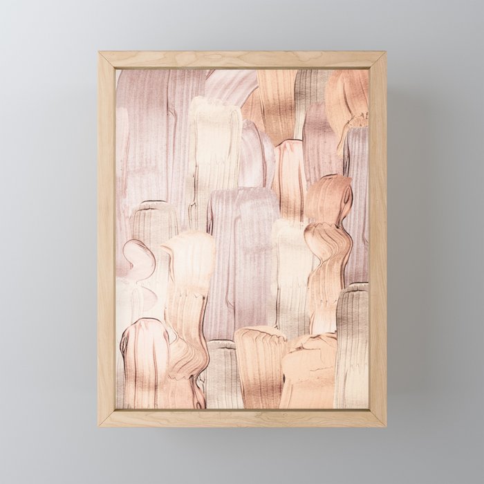 Shiny Metal Copper Hand Drawn Strokes Mini Art Print Gallery Image 1