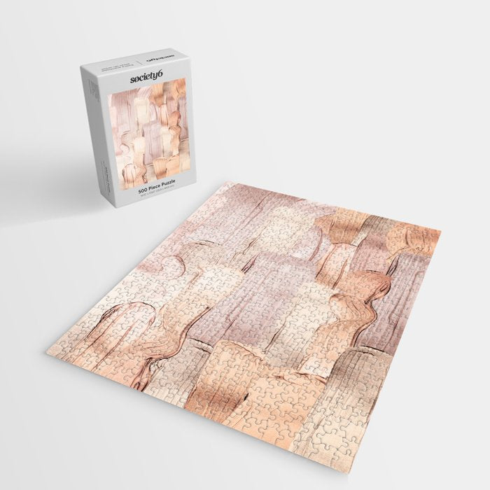 Shiny Metal Copper Hand Drawn Strokes Jigsaw Puzzle Gallery Image 2