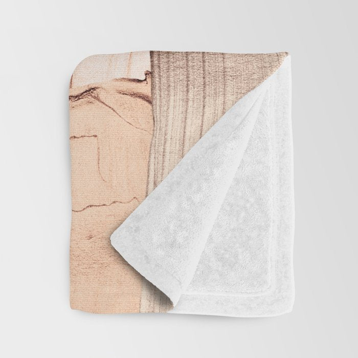 Shiny Metal Copper Hand Drawn Strokes Throw Blanket Gallery Image 3