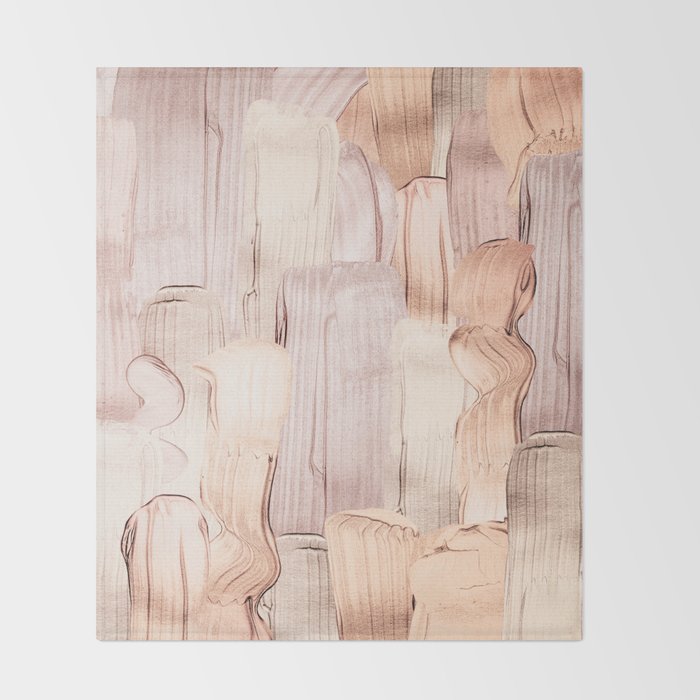 Shiny Metal Copper Hand Drawn Strokes Throw Blanket Gallery Image 2