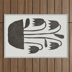 Linocut Tulips #2 Outdoor Rug Gallery Image 1
