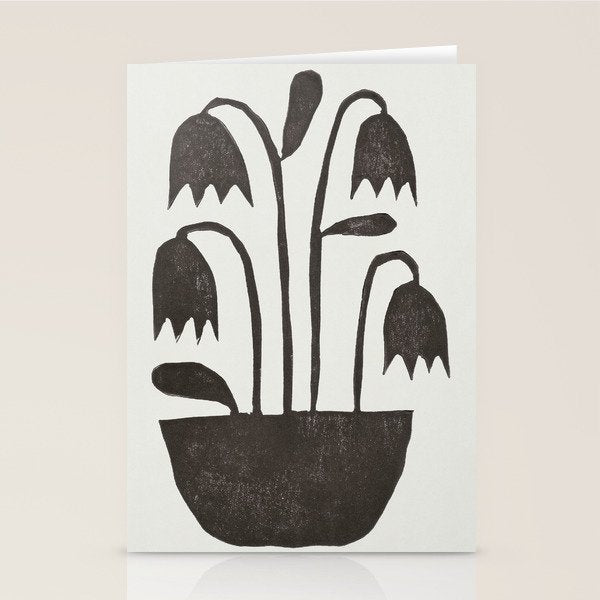 Linocut Tulips #2 Stationery Card Gallery Image 2