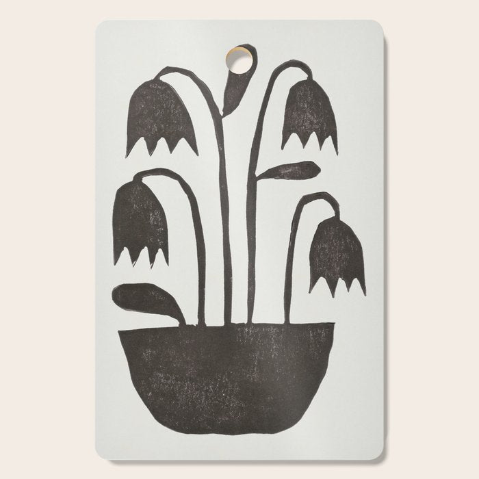 Linocut Tulips #2 Cutting Board Gallery Image 1