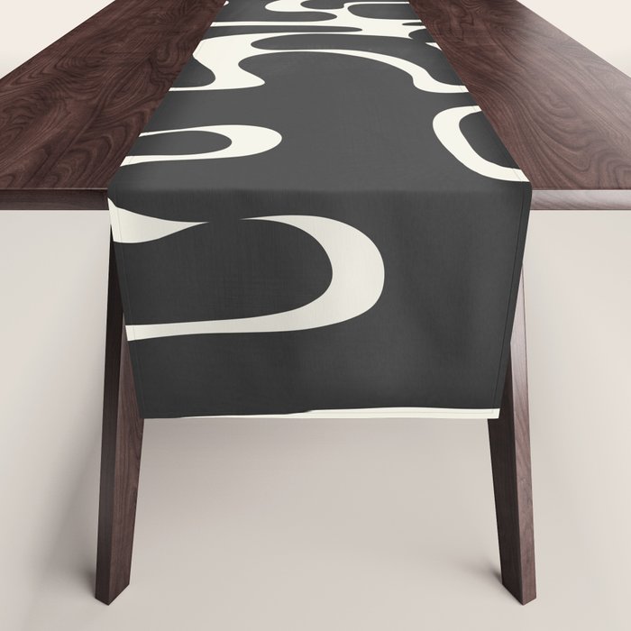 Minimal Abstract Maze - Noir Table Runner Gallery Image 1