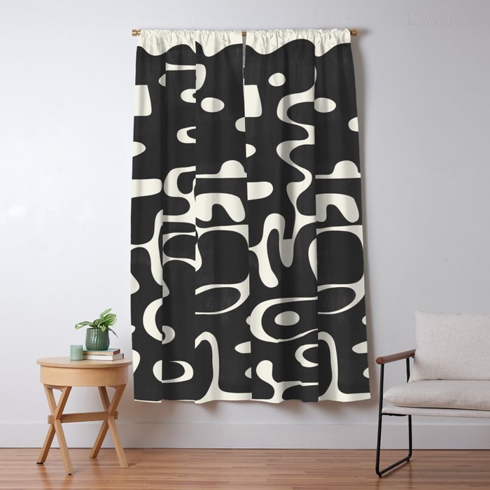 Minimal Abstract Maze - Noir Window Curtain Gallery Image 5