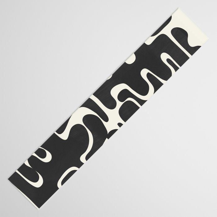 Minimal Abstract Maze - Noir Table Runner Gallery Image 3