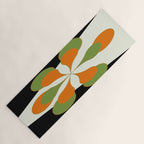 Mid-Century Modern Art 1.4 - Green & Orange Flower Yoga Mat Gallery Image 1
