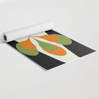 Mid-Century Modern Art 1.4 - Green & Orange Flower Yoga Mat Gallery Image 2