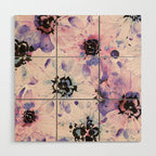 Abstract flowered paint modern Wood Wall Art Gallery Image 1