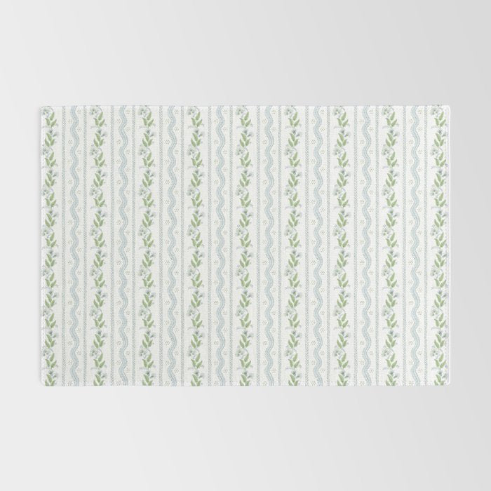Soft Blue Green Emma Stripe Rug Gallery Image 2