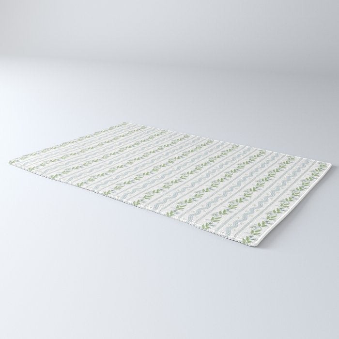 Soft Blue Green Emma Stripe Rug Gallery Image 3