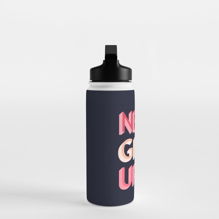 Never give up - pink Water Bottle Gallery Image 3