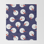 Snowmen pattern on dark Throw Blanket Gallery Image 2
