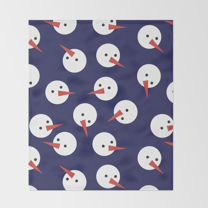 Snowmen pattern on dark Throw Blanket Gallery Image 2
