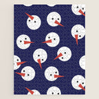 Snowmen pattern on dark Jigsaw Puzzle Gallery Image 1