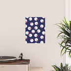 Snowmen pattern on dark Poster Gallery Image 2