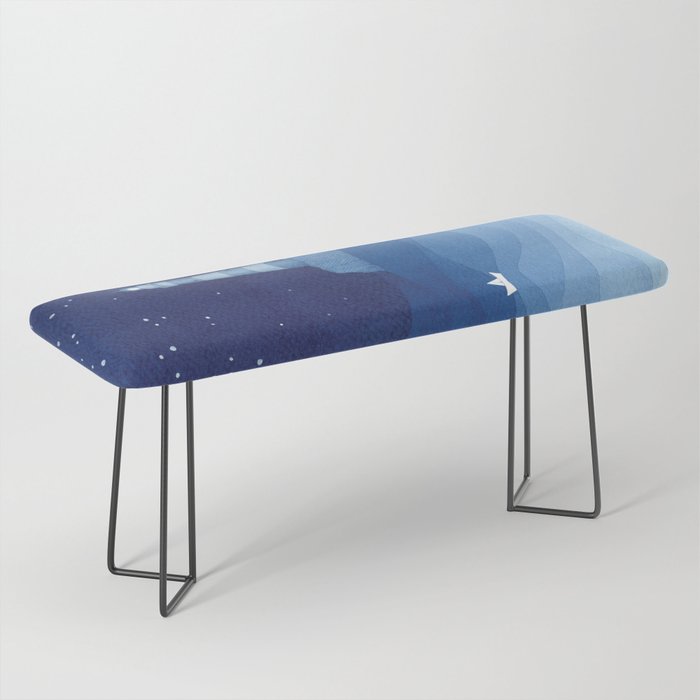 Lighthouse & the paper boat, blue ocean Bench Gallery Image 1