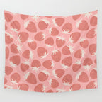 Pink Strawberries Wall Tapestry Gallery Image 4