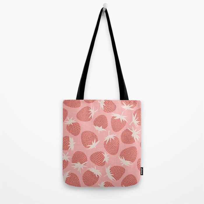 Pink Strawberries Tote Bag Gallery Image 2