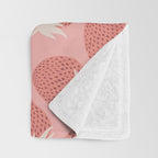 Pink Strawberries Throw Blanket Gallery Image 3