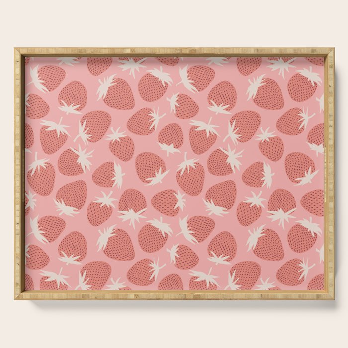 Pink Strawberries Serving Tray Gallery Image 1