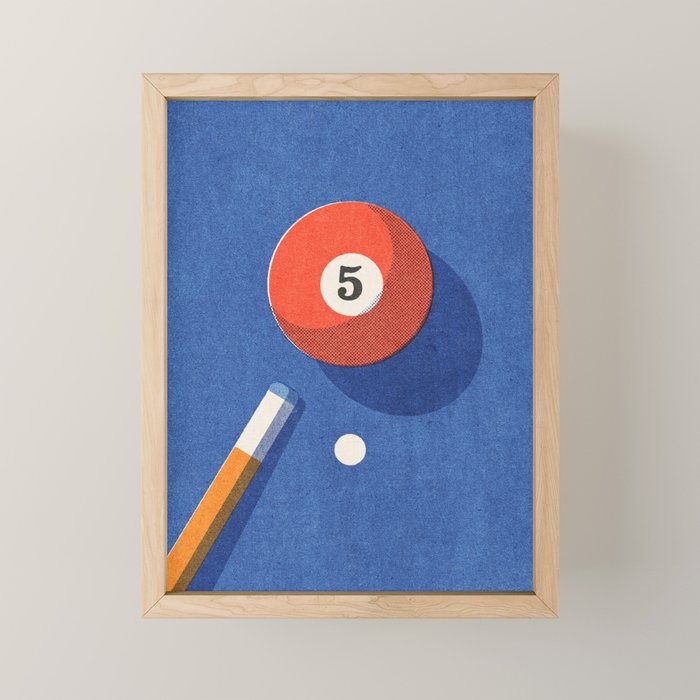 BALLS / Billiards - ball 5 I Mini Art Print Gallery Image 1
