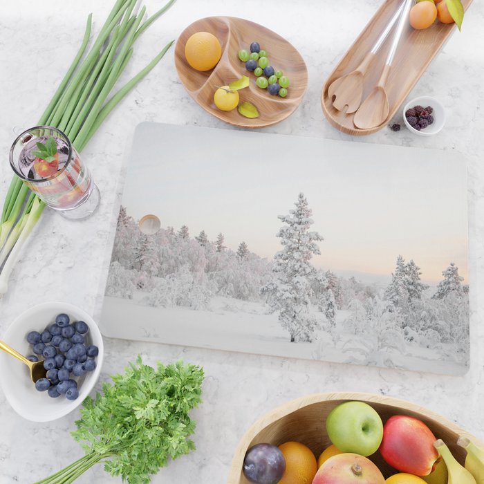 Snow Landscape "Winter Wonderland in Lapland" Wanderlust Travel Photography Cutting Board Gallery Image 2